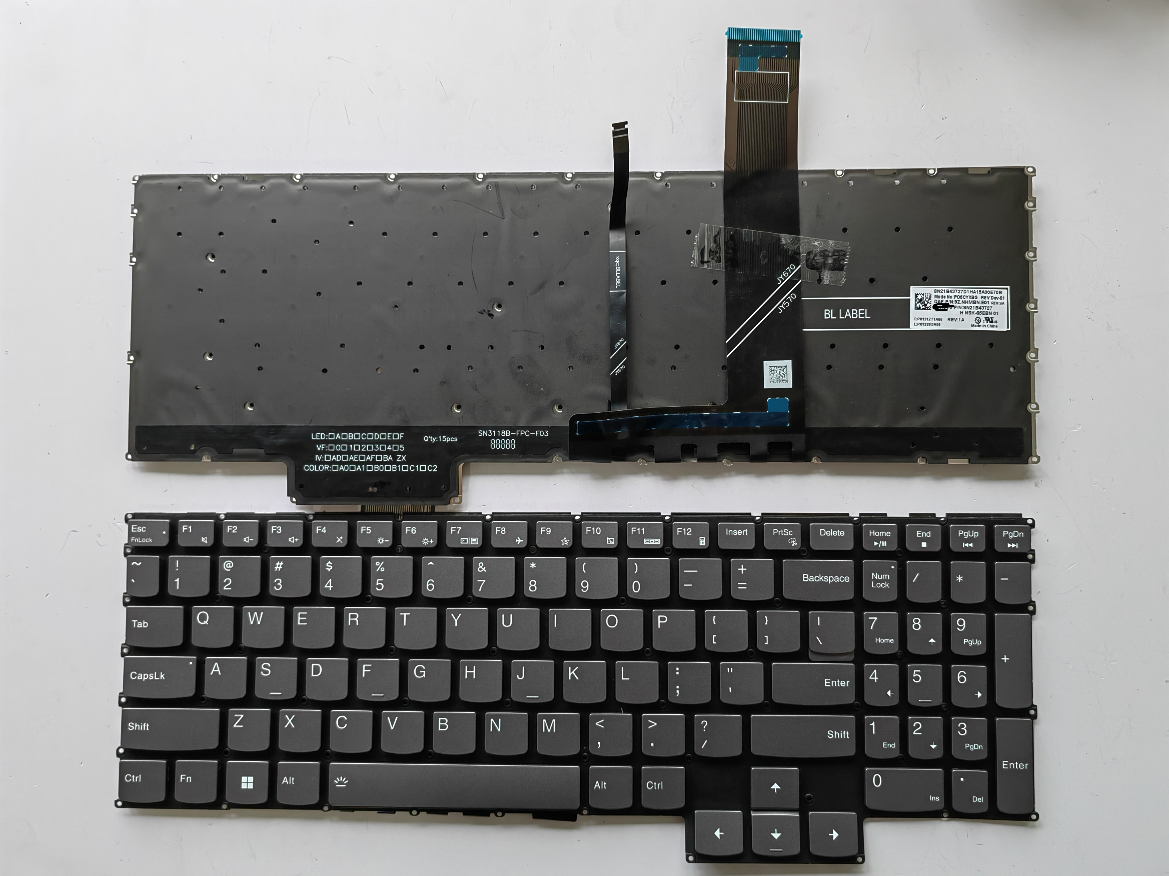 Picture of New Replacement Laptop Keyboard For LENOVO Y7000 2022/R7000 2022 Grey Backlit (OEM) US Layout